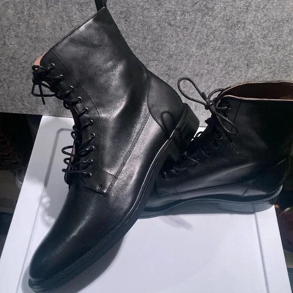 Men’s 12 Banana Republic Italian Men's Black Leather Lace Up Boots (New) - Picture 10 of 10